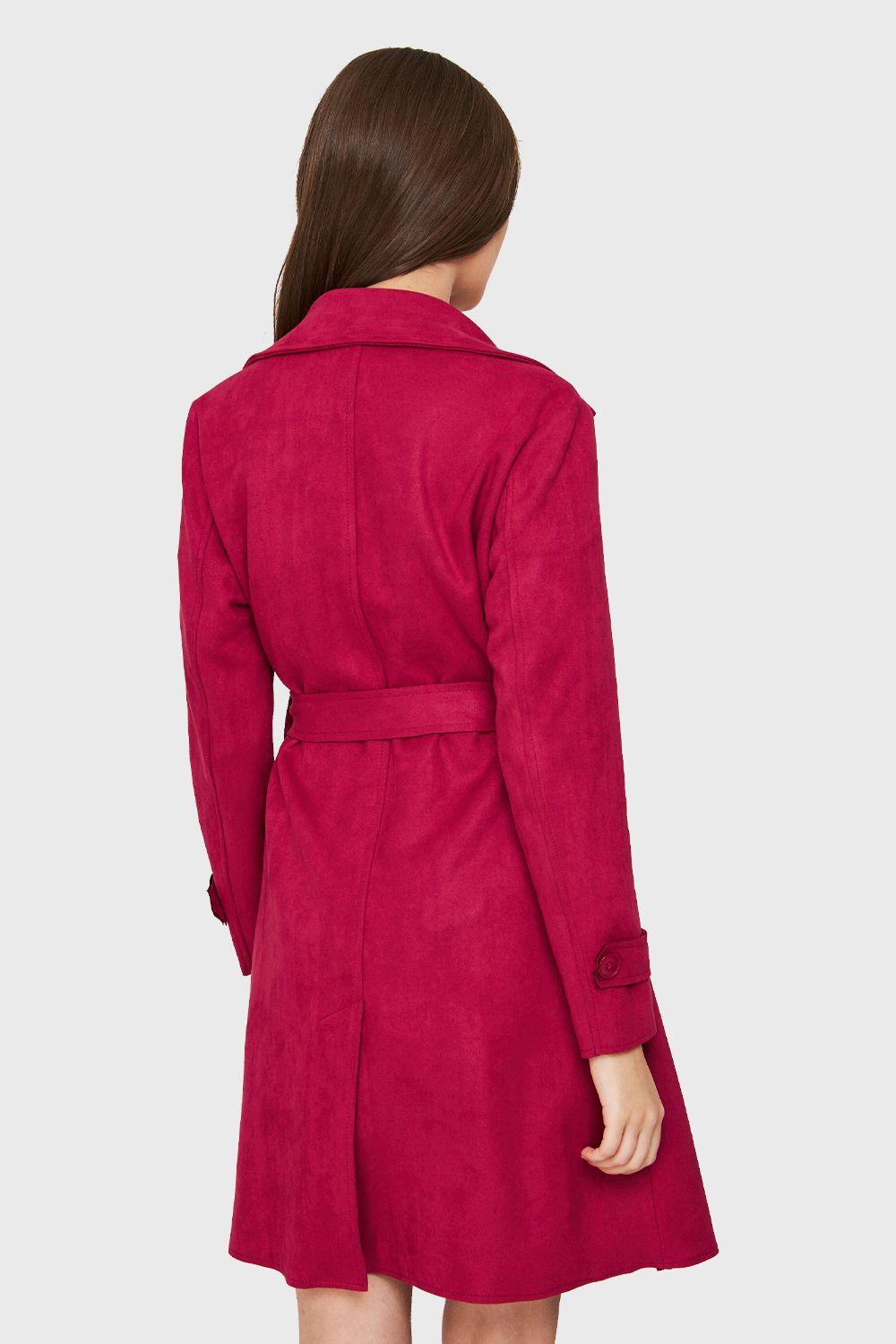 Trench Tipo Gamuza Lazo Rojo Nicopoly-3