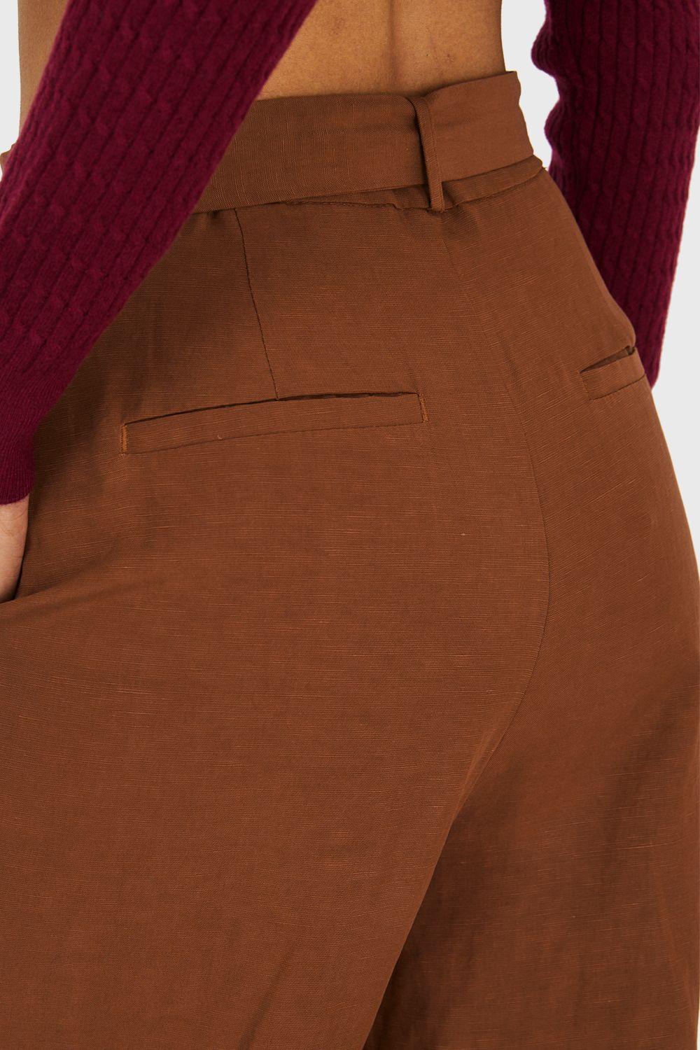 Pantalón Lazo de Hebilla Café Nicopoly-5