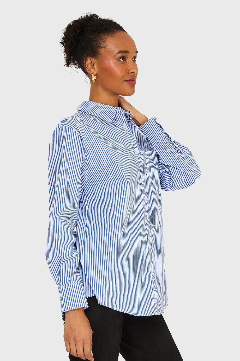 Camisa Rayas Celeste Nicopoly-2