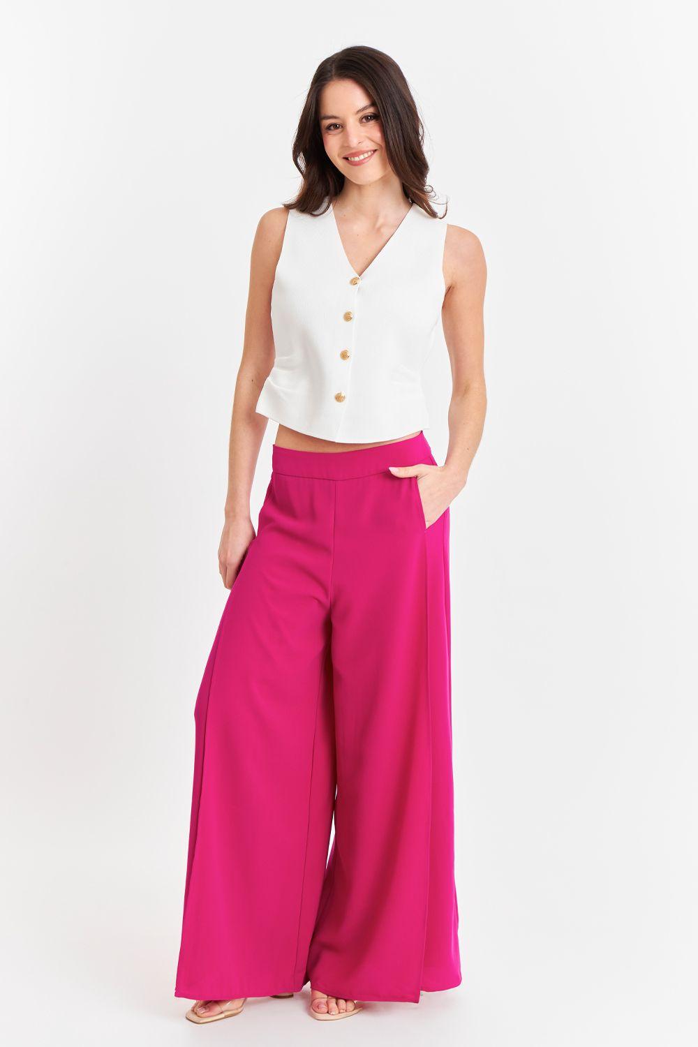 Gilet con Drapeado Lateral Blanco-1
