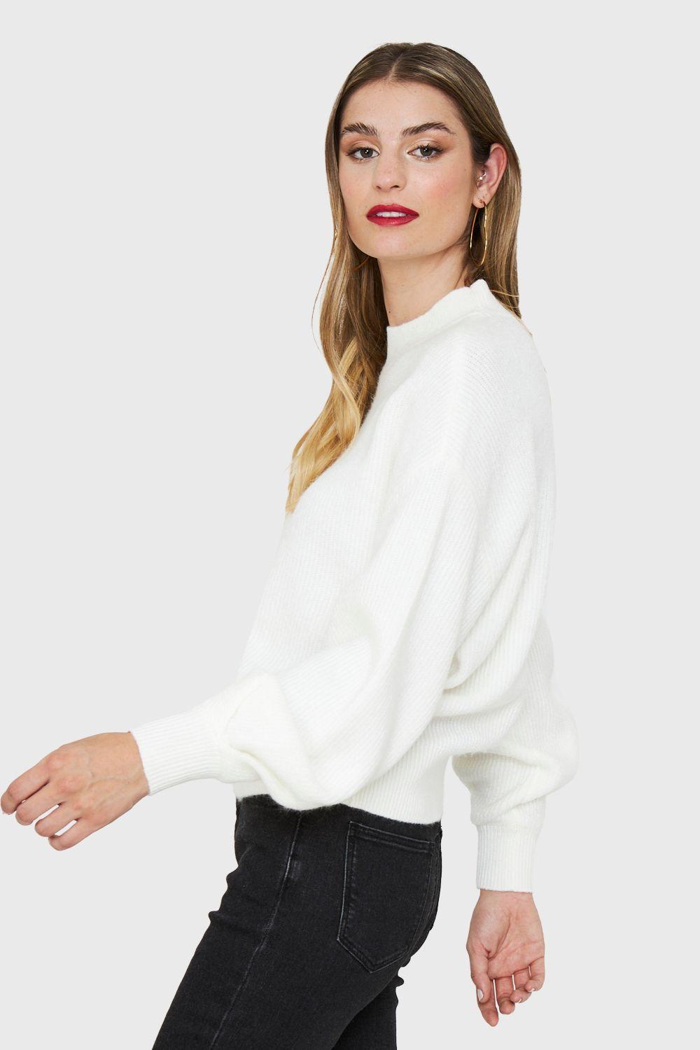 Sweater Básico Soft Blanco Nicopoly-2