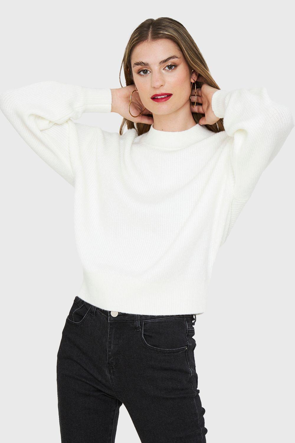 Sweater Básico Soft Blanco Nicopoly-4