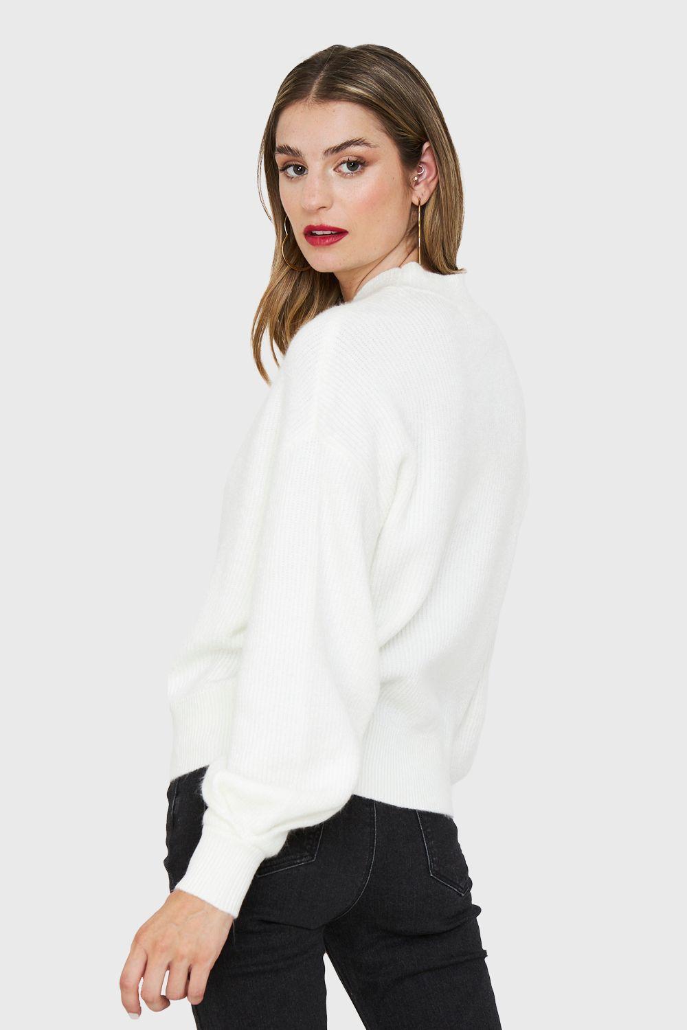 Sweater Básico Soft Blanco Nicopoly-3