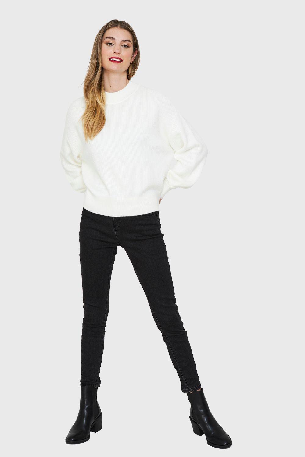 Sweater Básico Soft Blanco Nicopoly-1