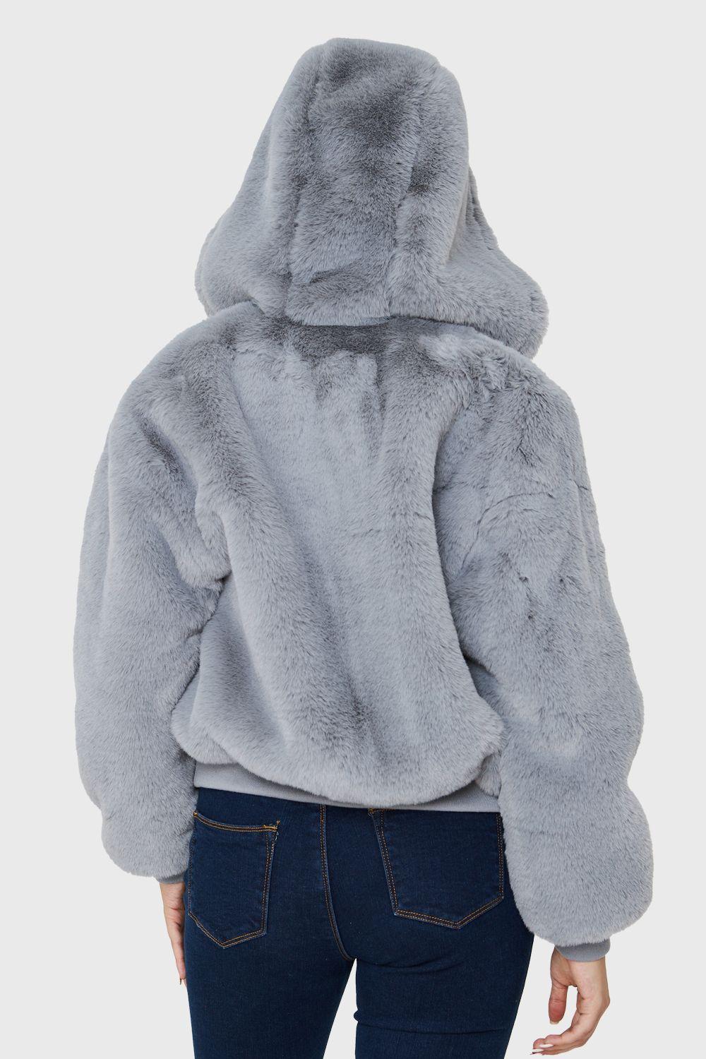 Chaqueta Pelo Gorro Gris Nicopoly-3