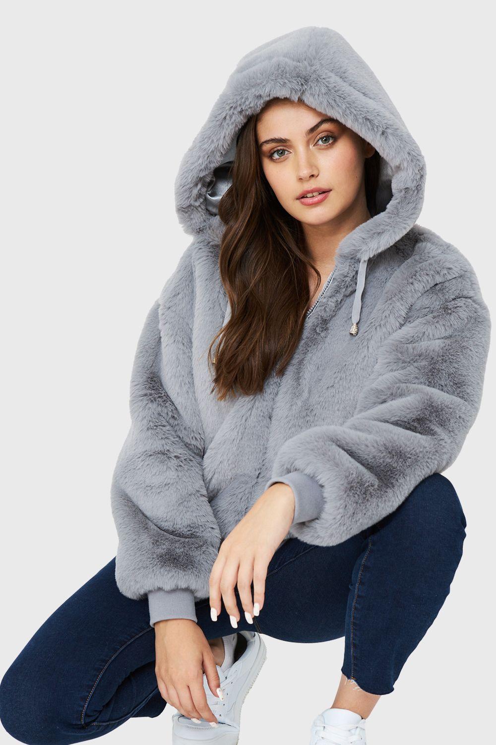 Chaqueta Pelo Gorro Gris Nicopoly-0