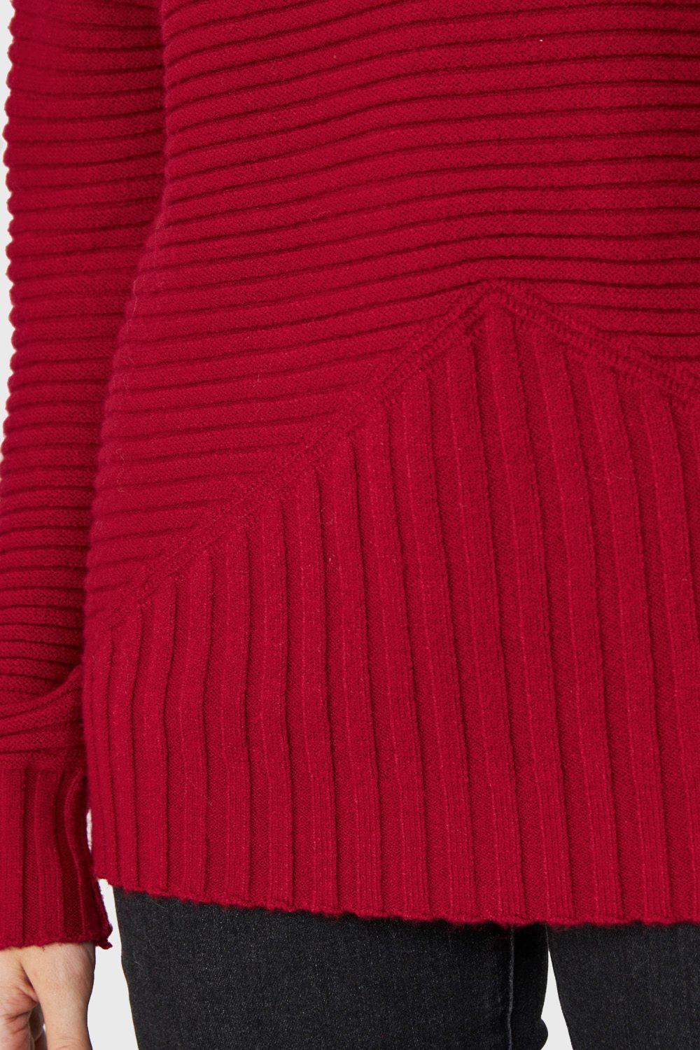 Sweater Cuello Tortuga Canalé Rojo Nicopoly-5