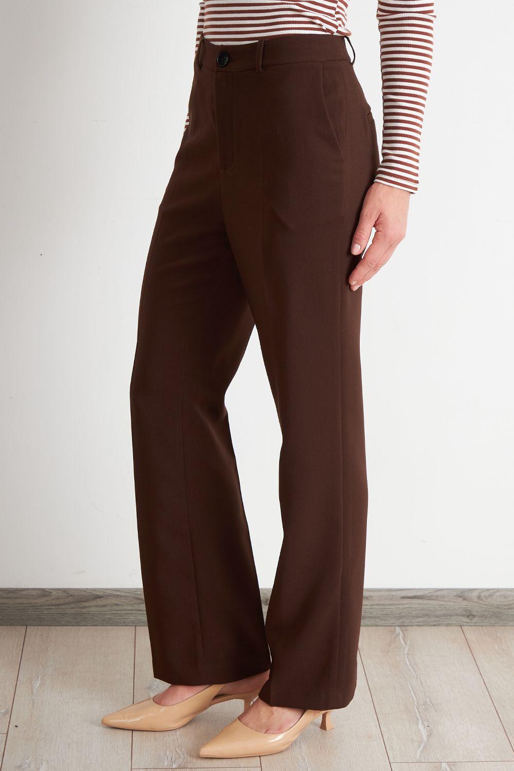 Pantalón Sastrero Recto Café Nicopoly-2