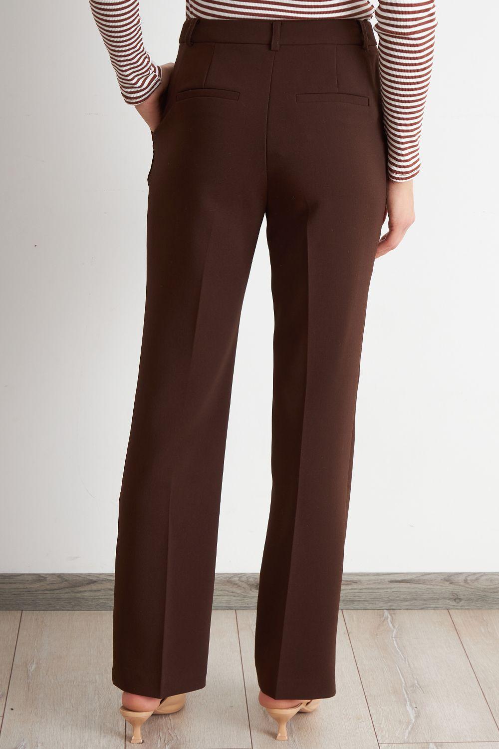Pantalón Sastrero Recto Café Nicopoly-3
