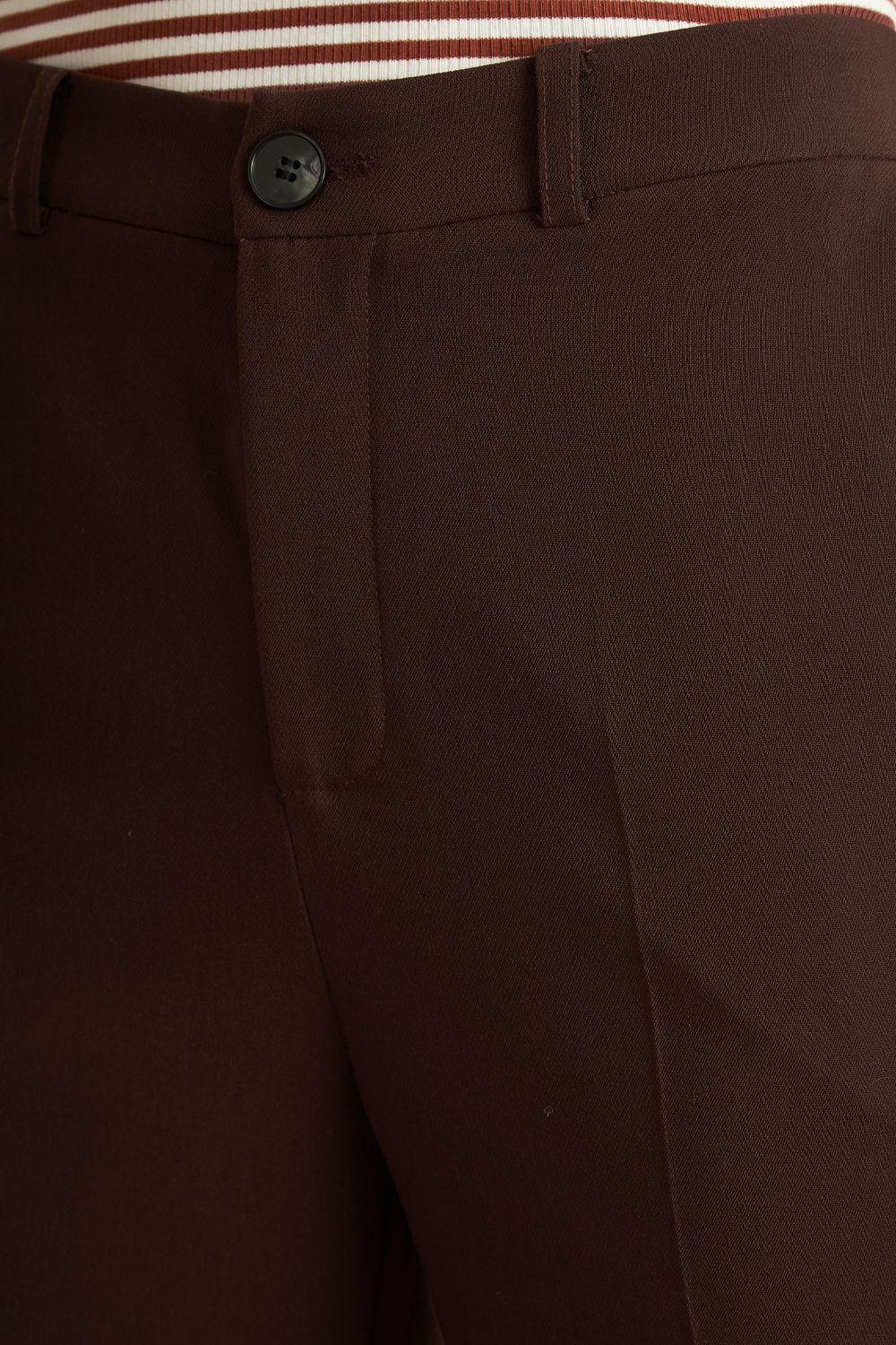 Pantalón Sastrero Recto Café Nicopoly-5