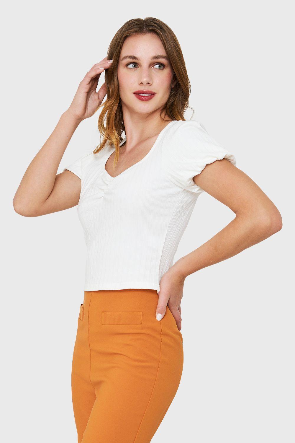 Polera Escote Corazón Blanco Nicopoly-2