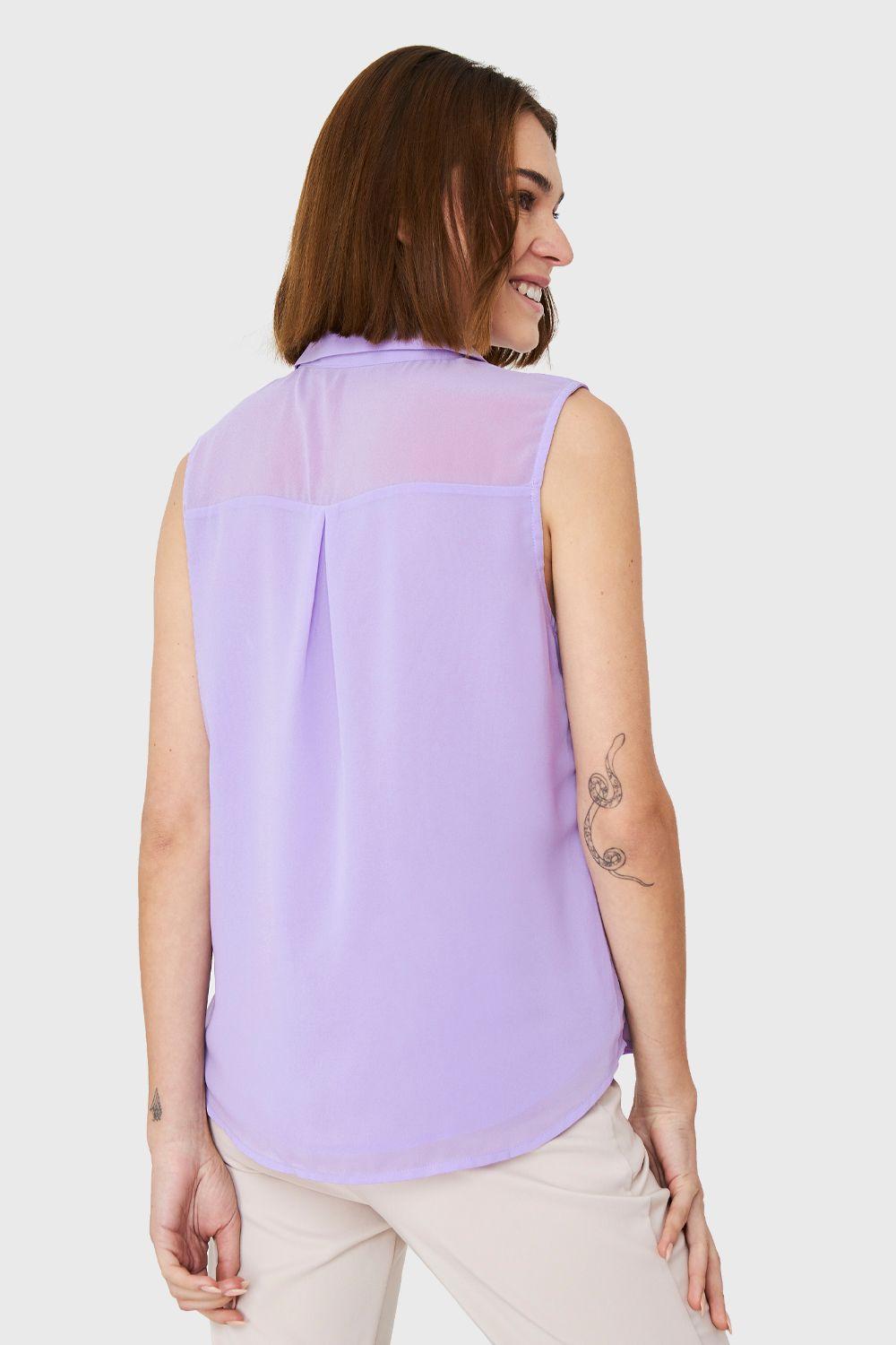 Blusa Botones Metálicos Lila Nicopoly-3