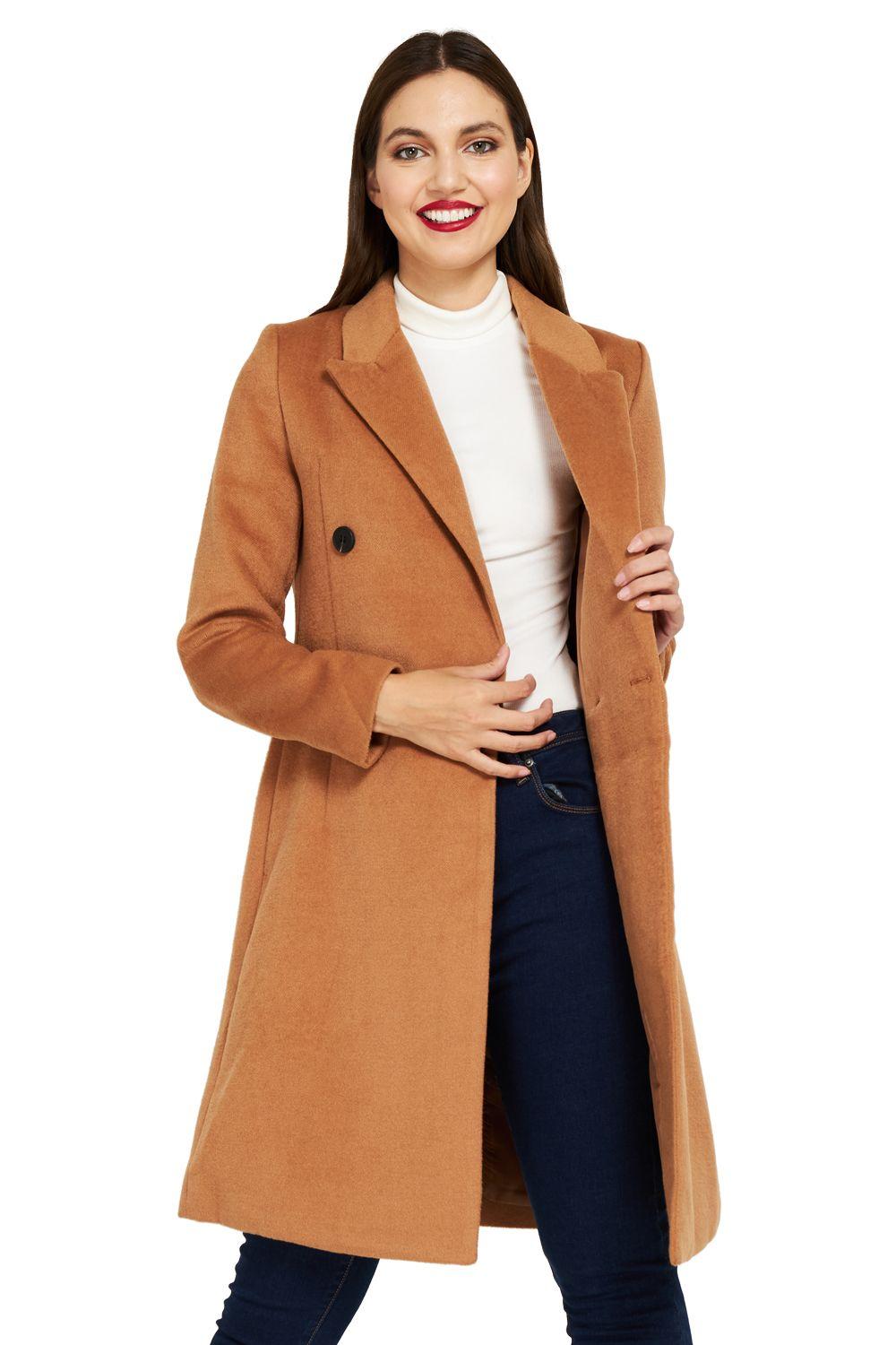 Abrigo Cuatro Botones Camel Nicopoly-1
