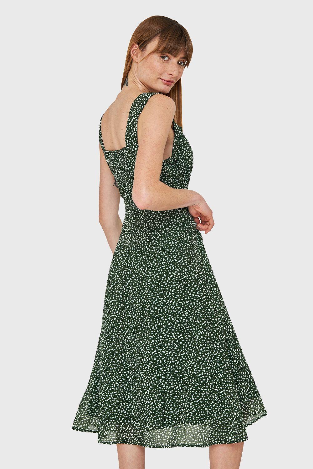 Vestido Mini Flores Verde Nicopoly-3