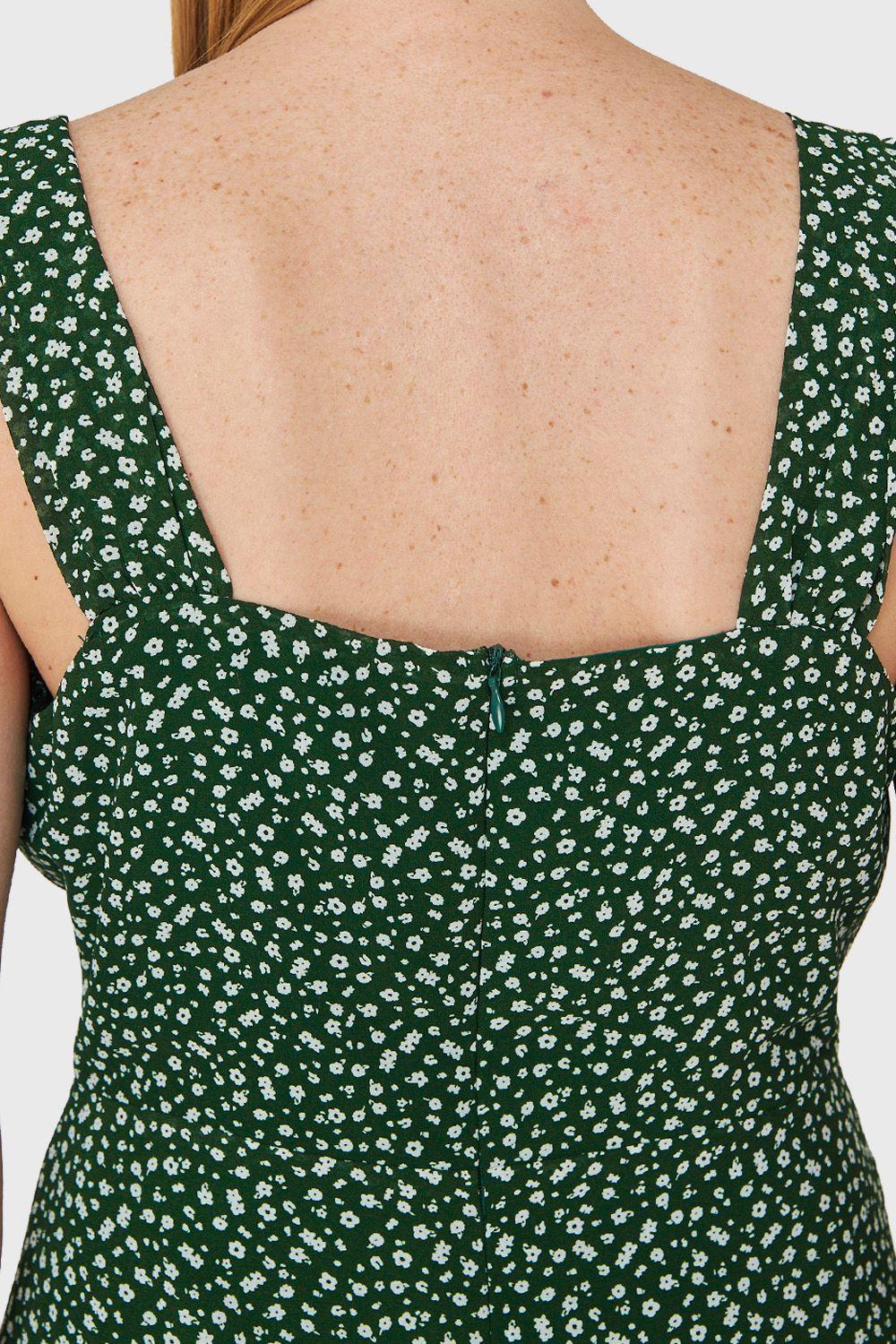 Vestido Mini Flores Verde Nicopoly-5
