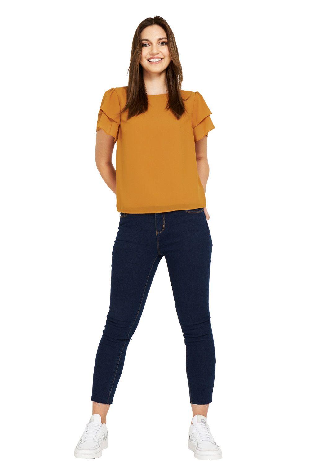 Blusa Básica Vuelos Mostaza Nicopoly-1