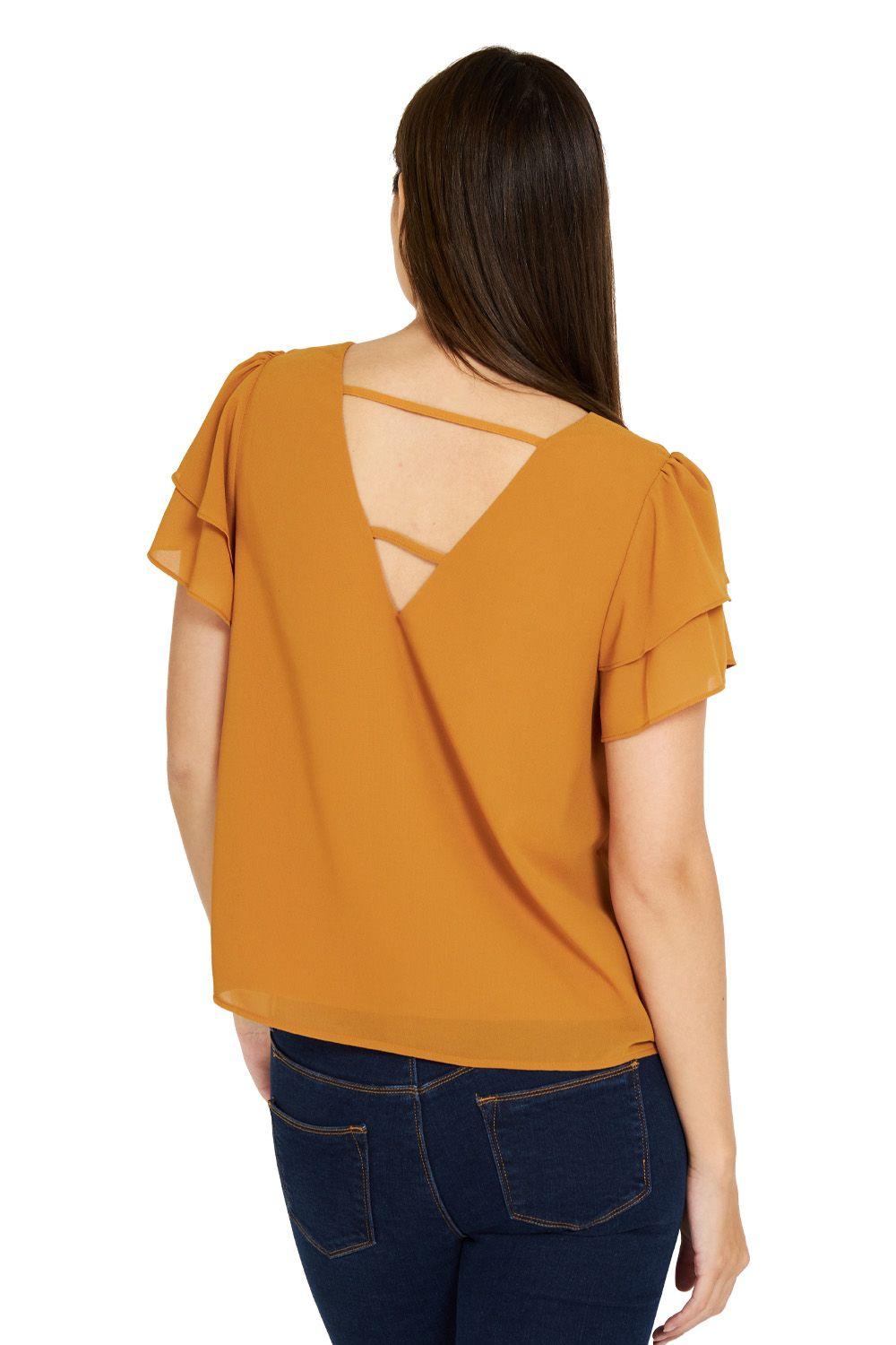 Blusa Básica Vuelos Mostaza Nicopoly-3