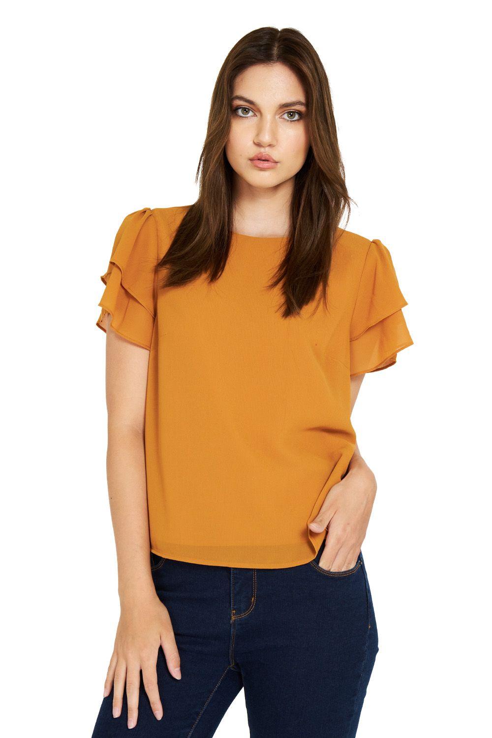 Blusa Básica Vuelos Mostaza Nicopoly-0