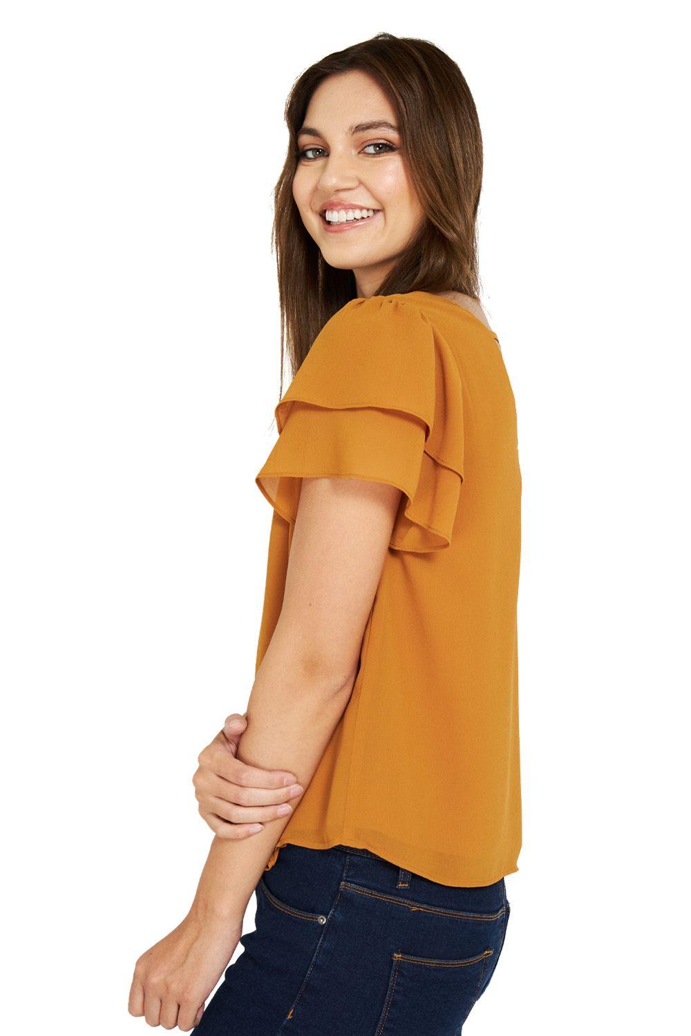 Blusa Básica Vuelos Mostaza Nicopoly-2