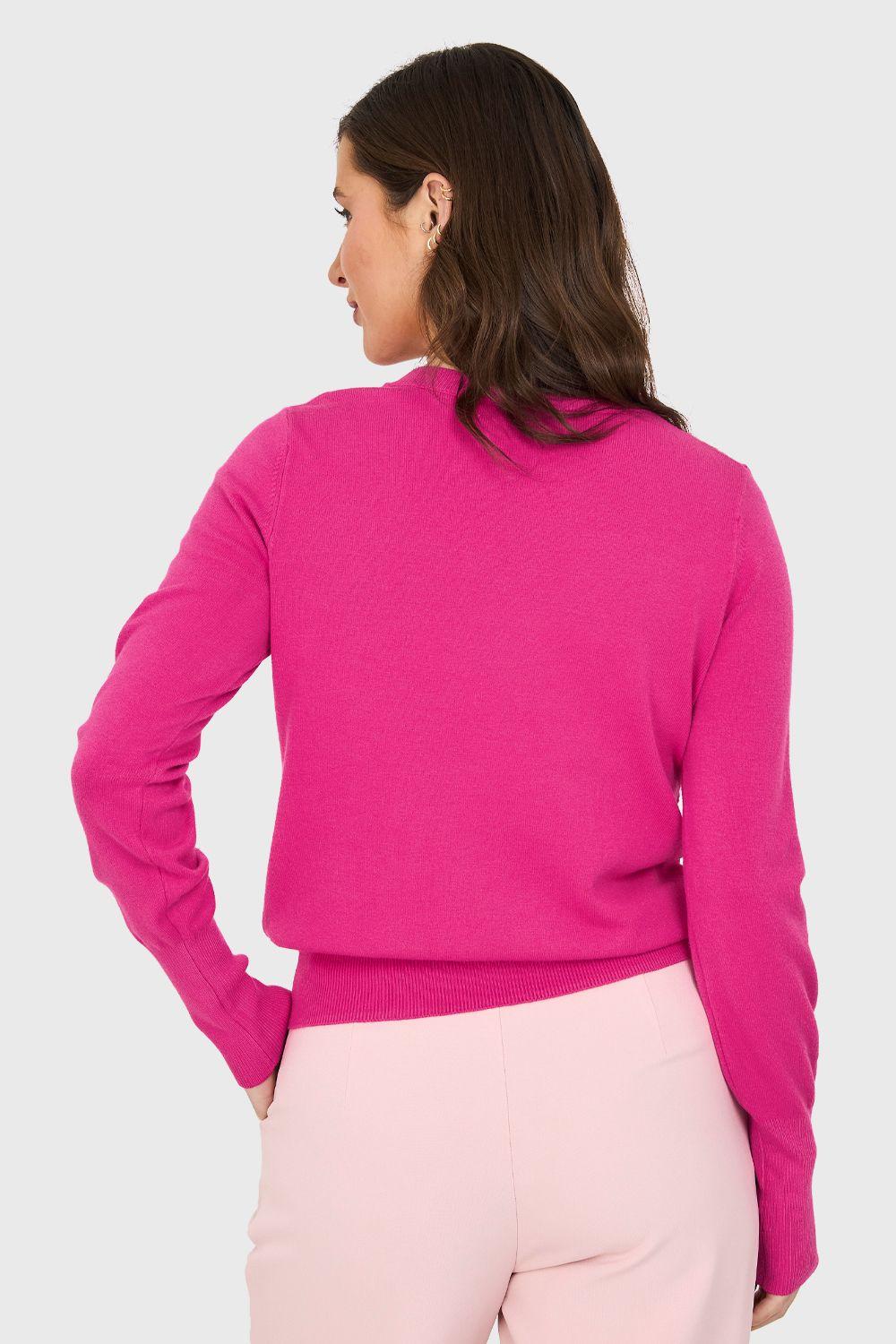 Sweater Básico Perlas Fucsia Nicopoly-3