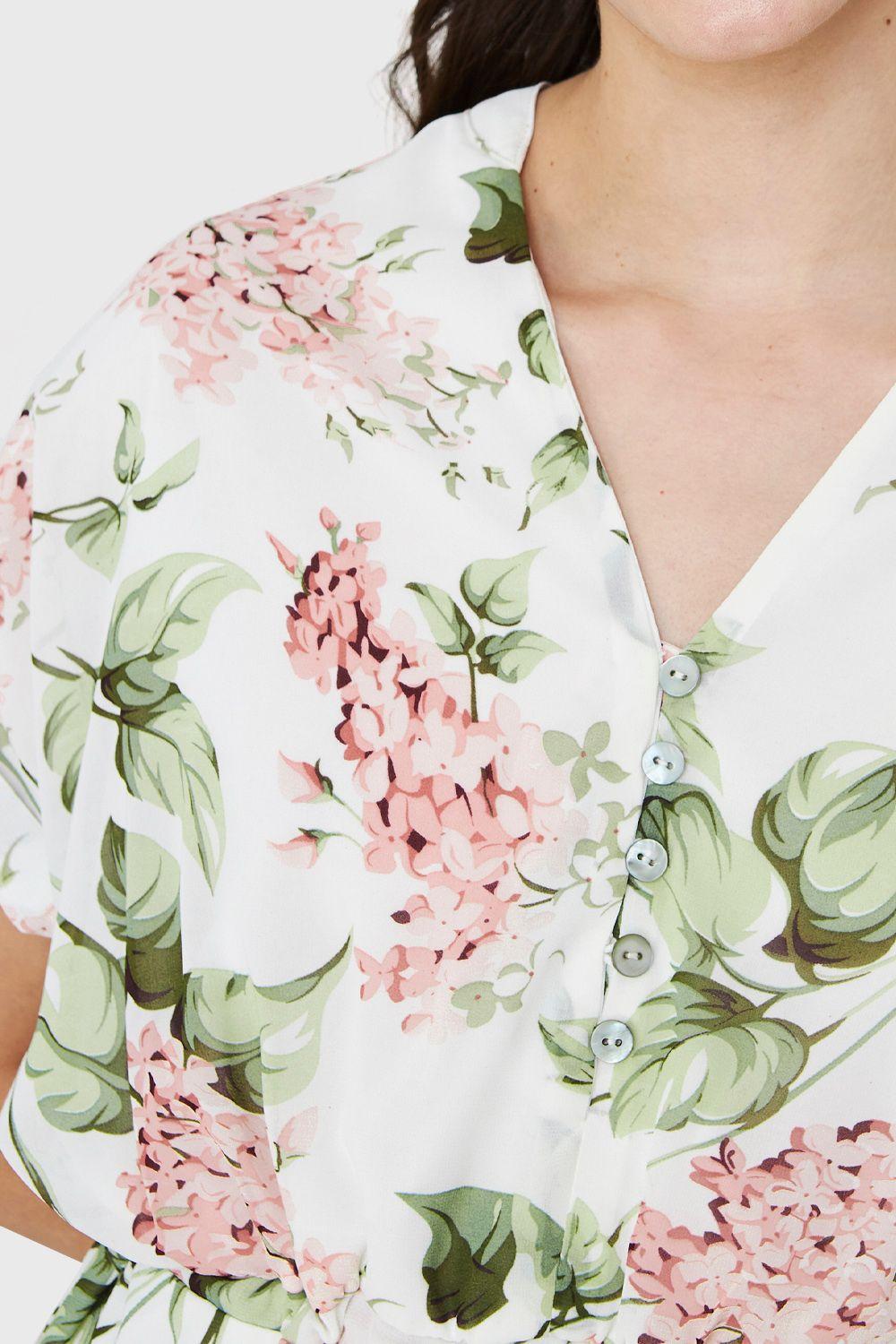 Vestido Corto Botones Blanco Nicopoly-5