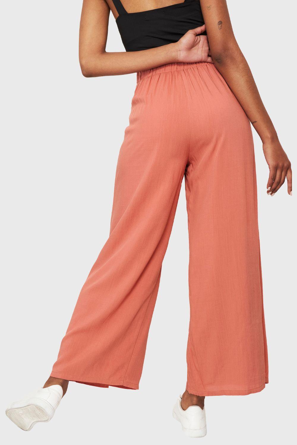 Pantalón Palazzo Lazo Frontal Rosado Nicopoly-3