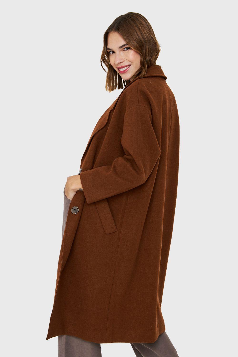 Abrigo Oversize Broches Café Nicopoly-3