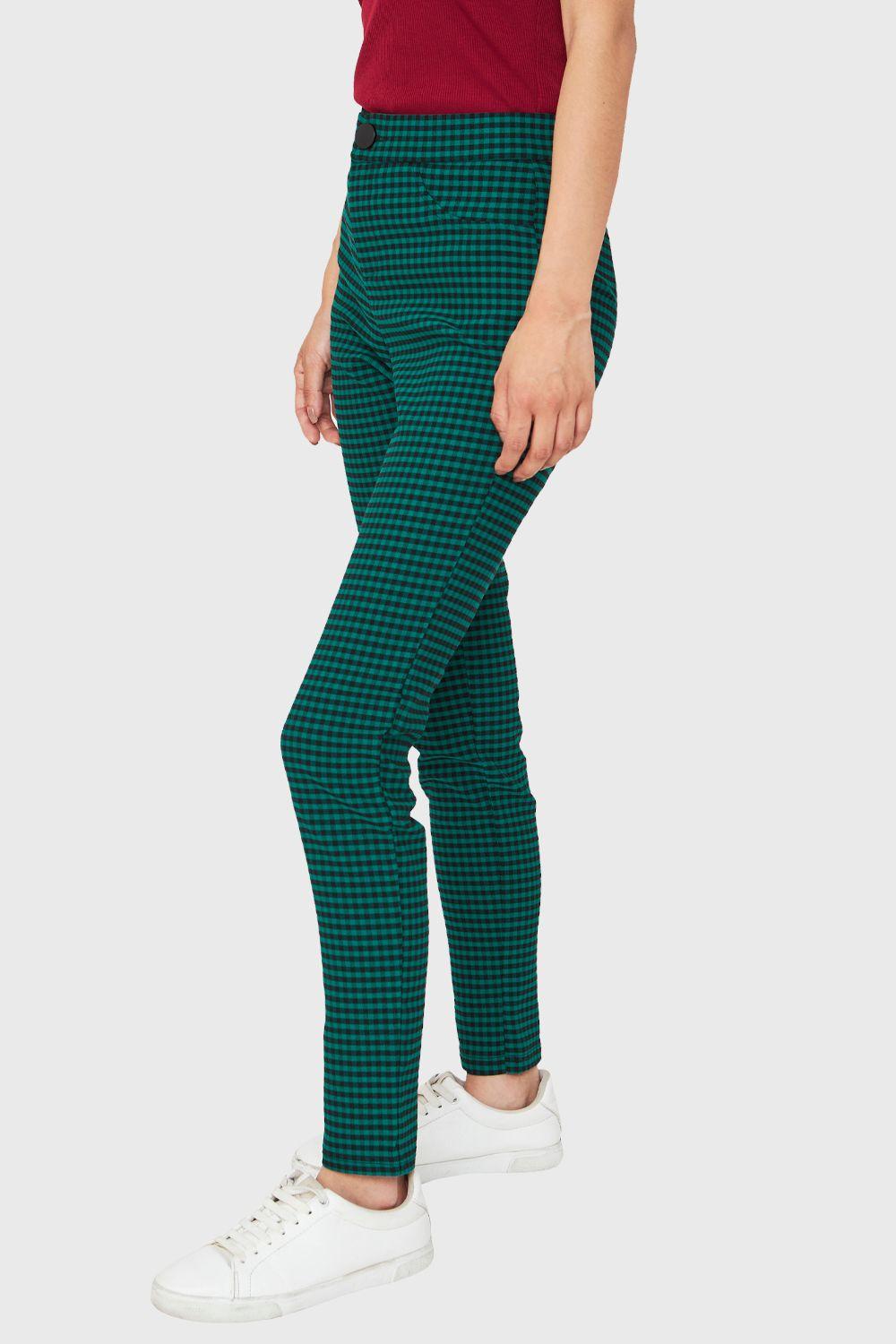 Pantalón Skinny Vichy Verde/Negro Nicopoly-2