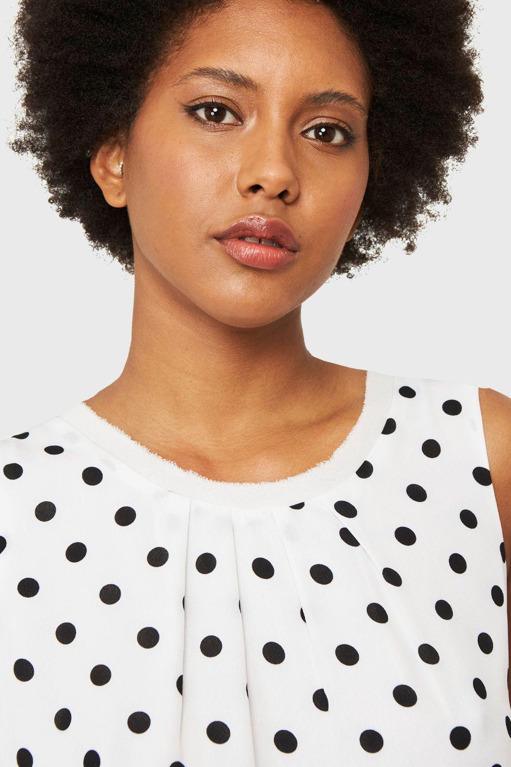 Blusa Básica Lunares Blanco Nicopoly-5