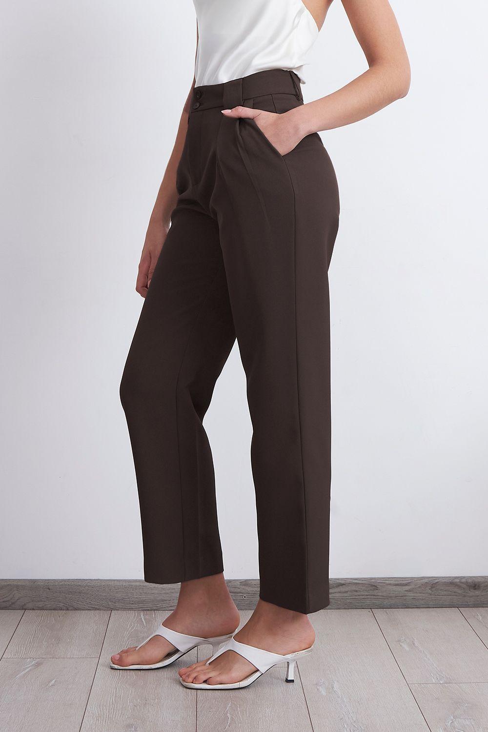 Pantalón Recto Con Pinza Mocca Nicopoly-2