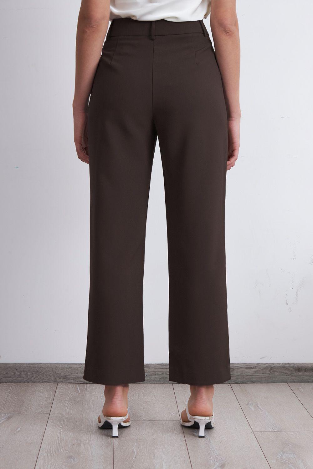 Pantalón Recto Con Pinza Mocca Nicopoly-3