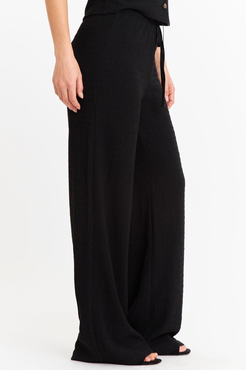 Pantalón Tipo Crepé Ajustable Negro Nicopoly-2
