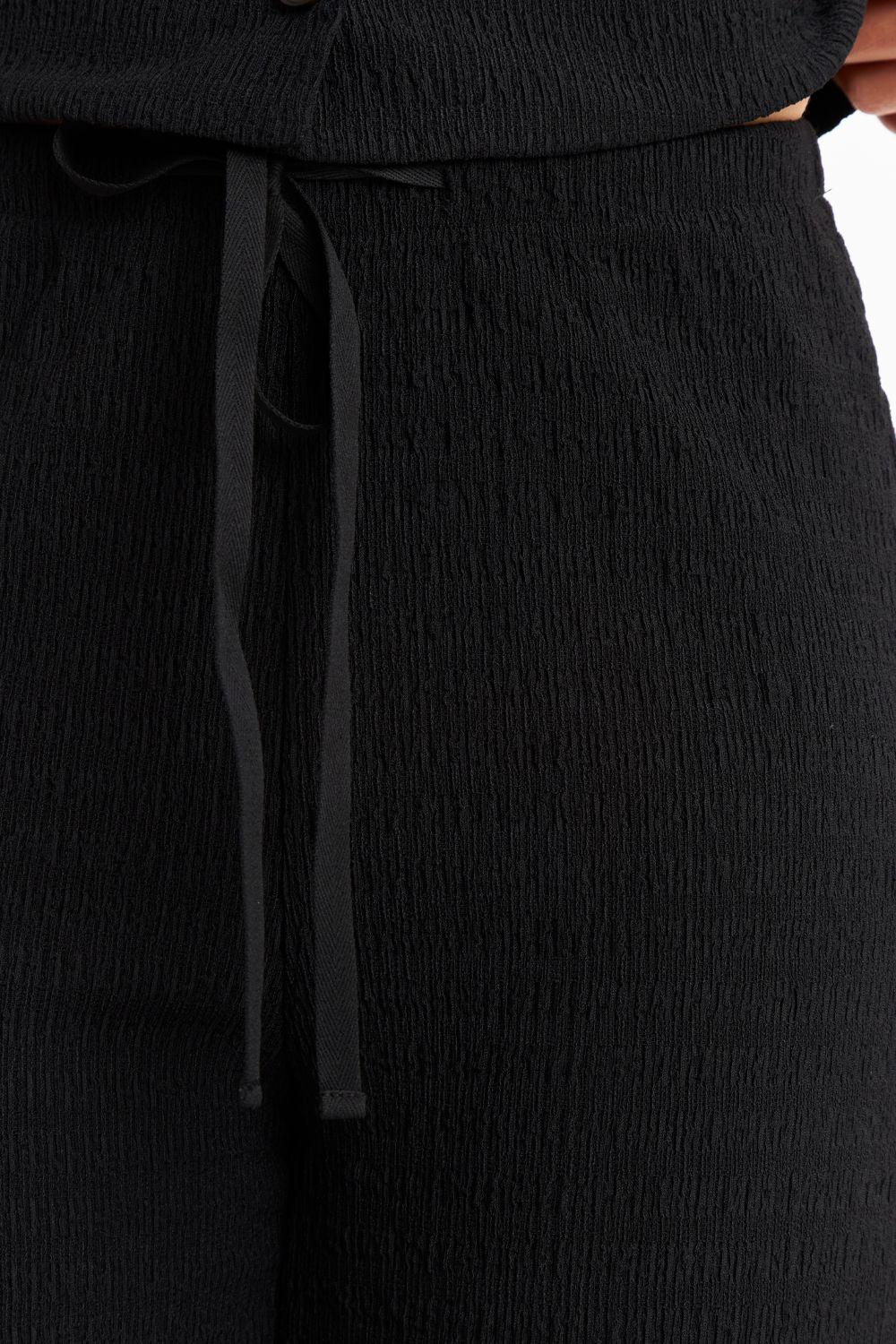 Pantalón Tipo Crepé Ajustable Negro Nicopoly-5