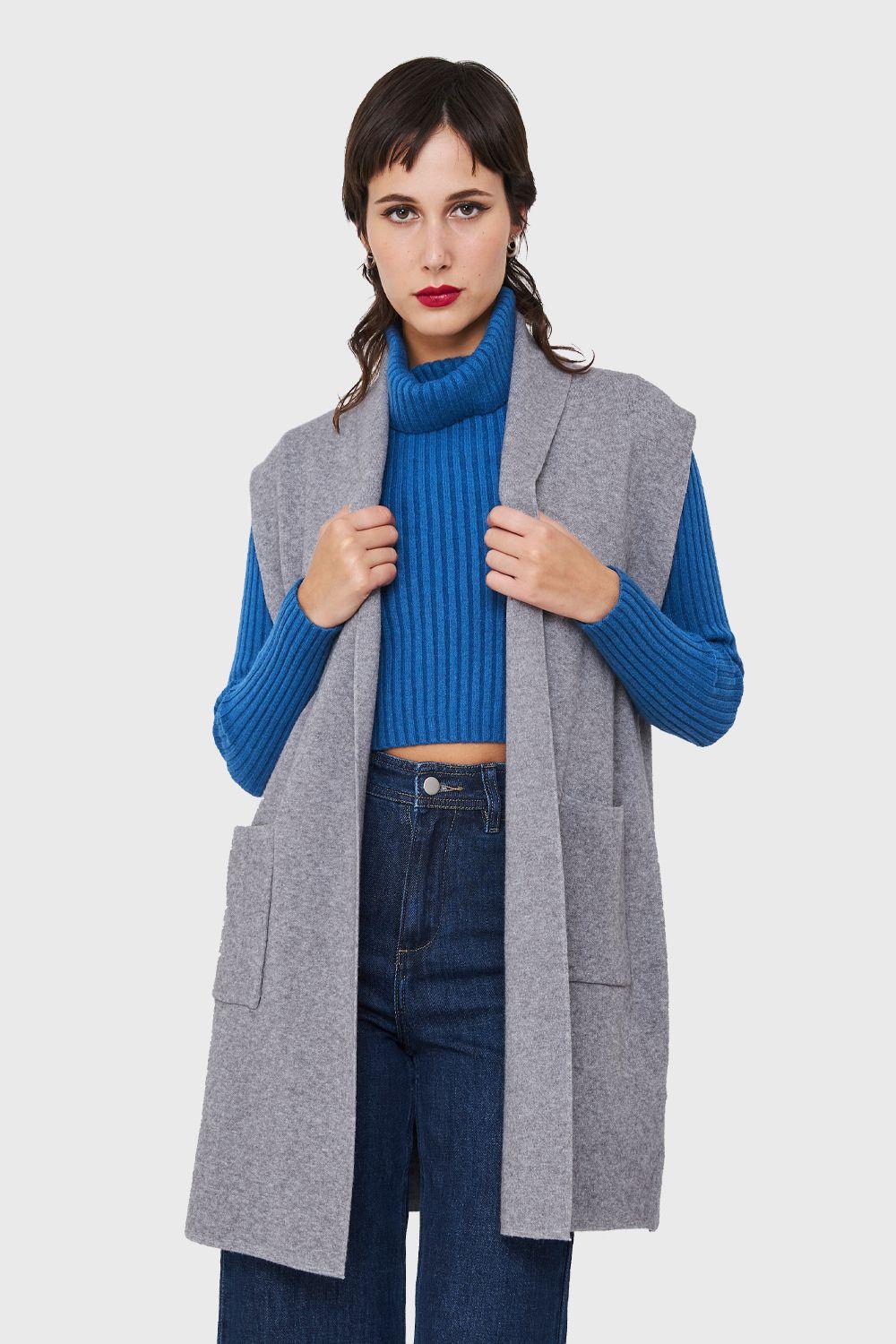 Tapado Tipo Tejido Sin Mangas Gris Nicopoly-0