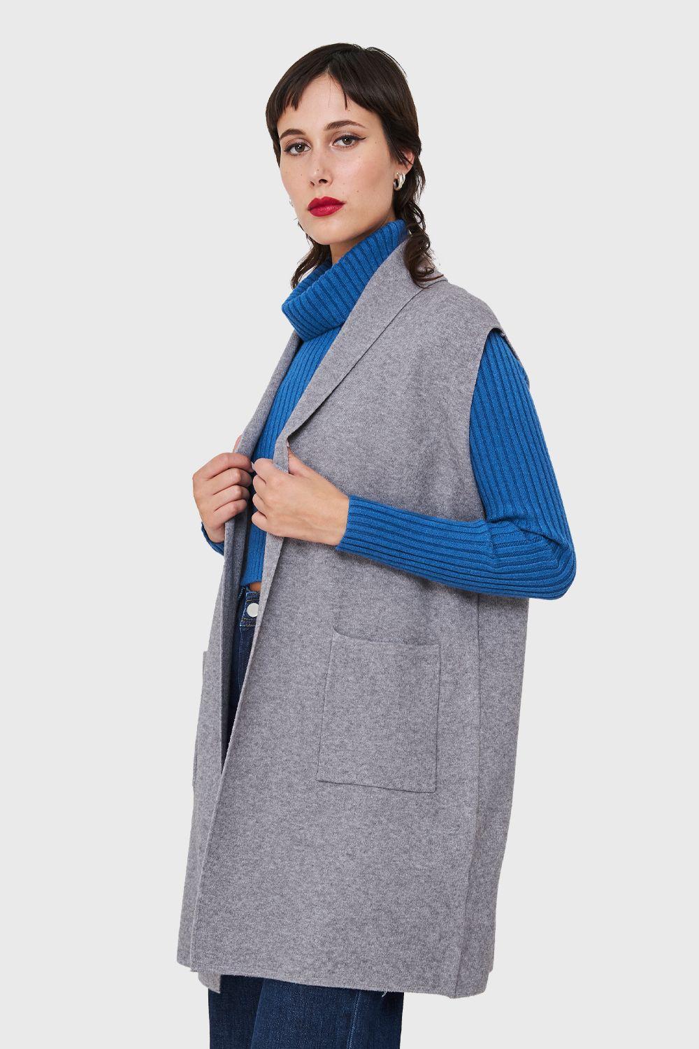 Tapado Tipo Tejido Sin Mangas Gris Nicopoly-2