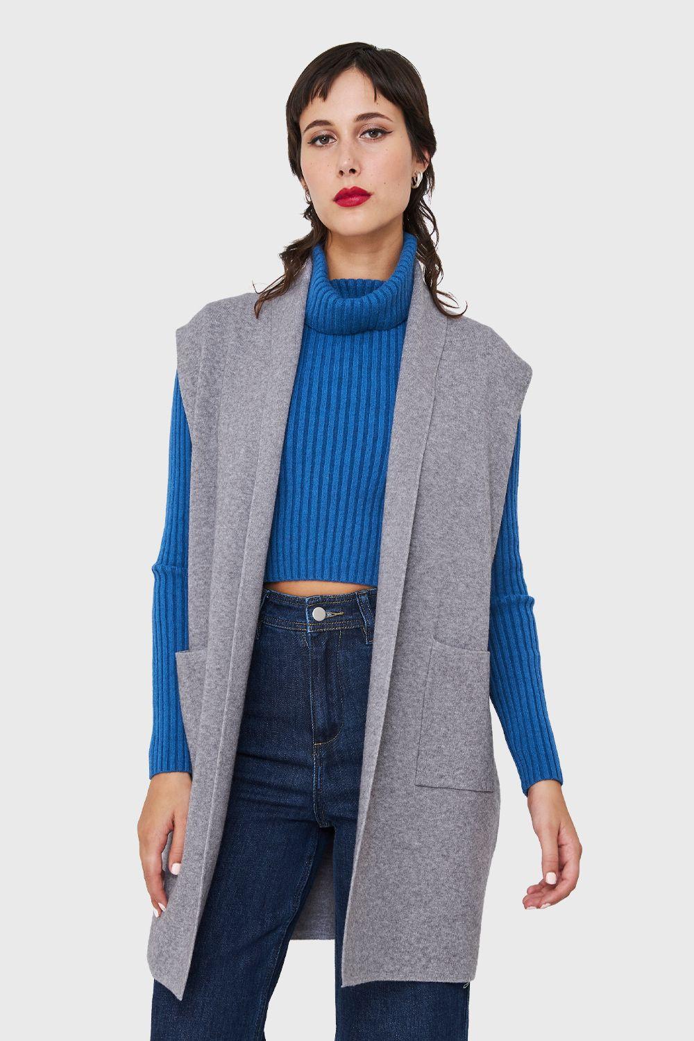 Tapado Tipo Tejido Sin Mangas Gris Nicopoly-4