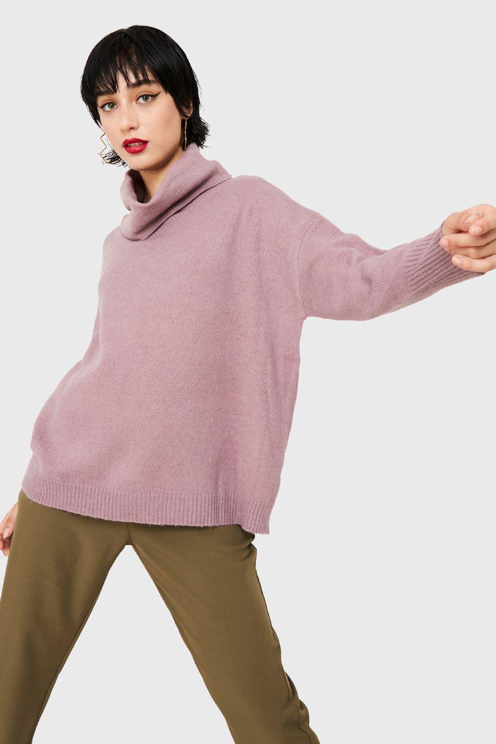 Sweater Cuello Alto Lila Nicopoly-4