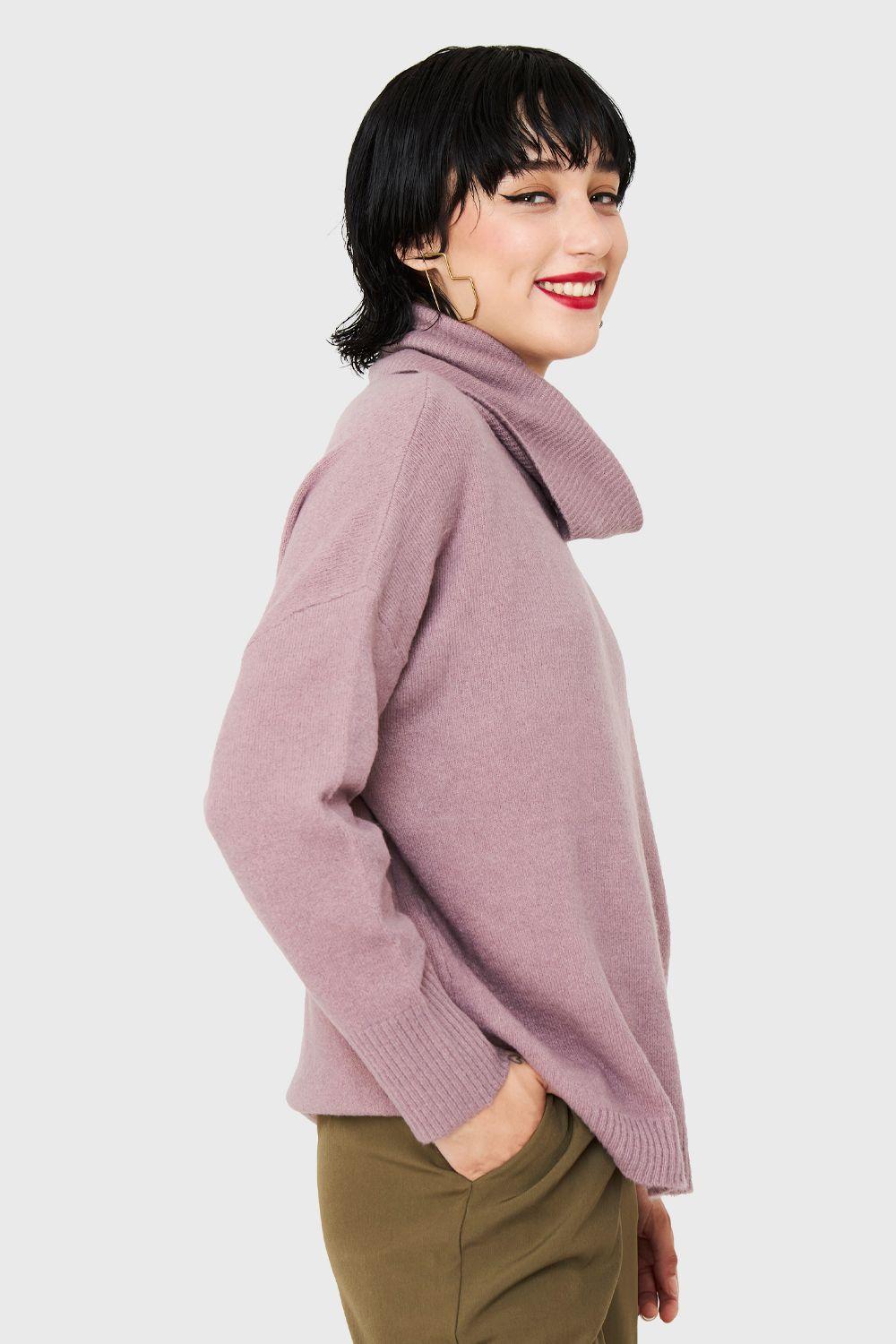 Sweater Cuello Alto Lila Nicopoly-2