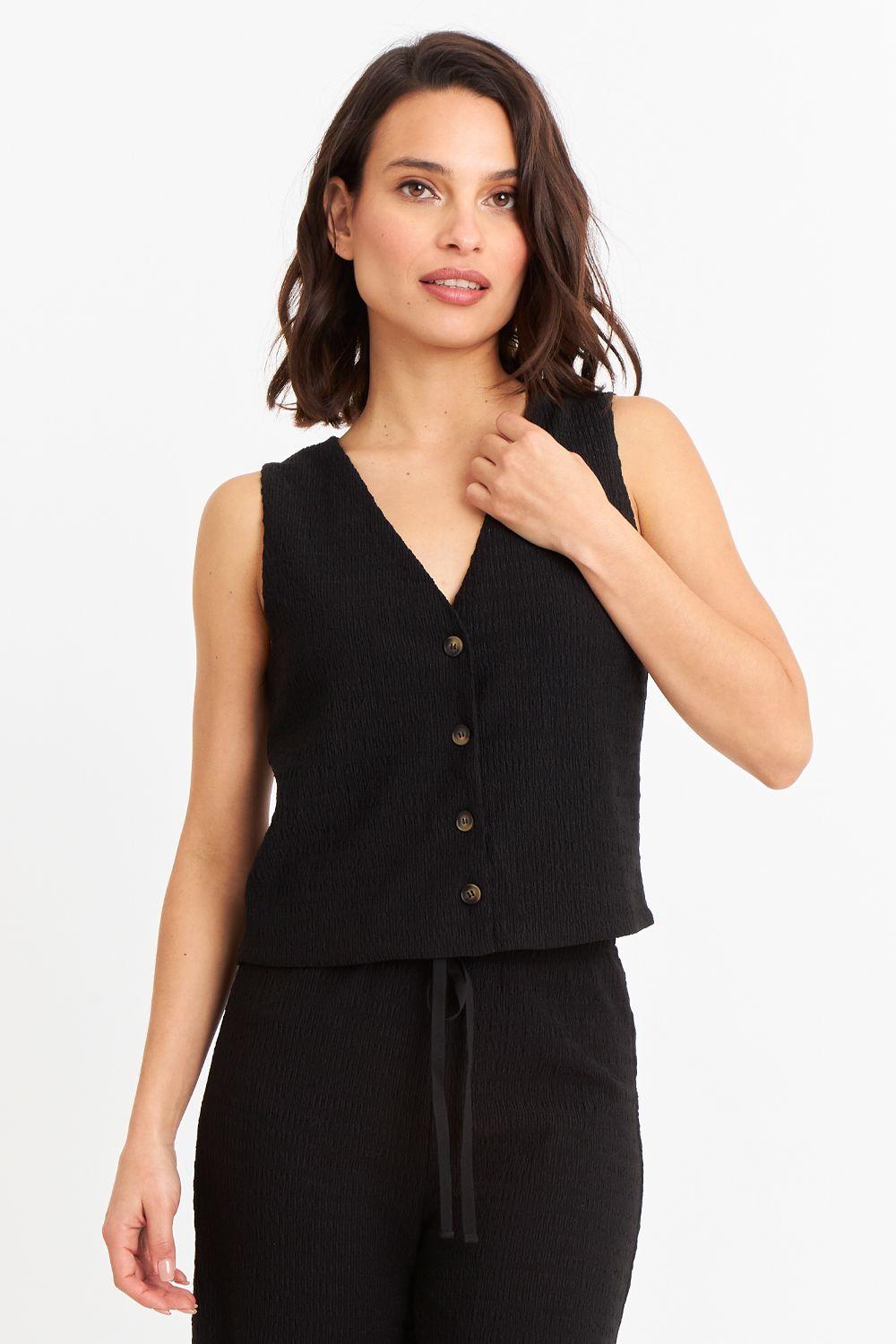 Gilet Tipo Crepé Negro Nicopoly-0