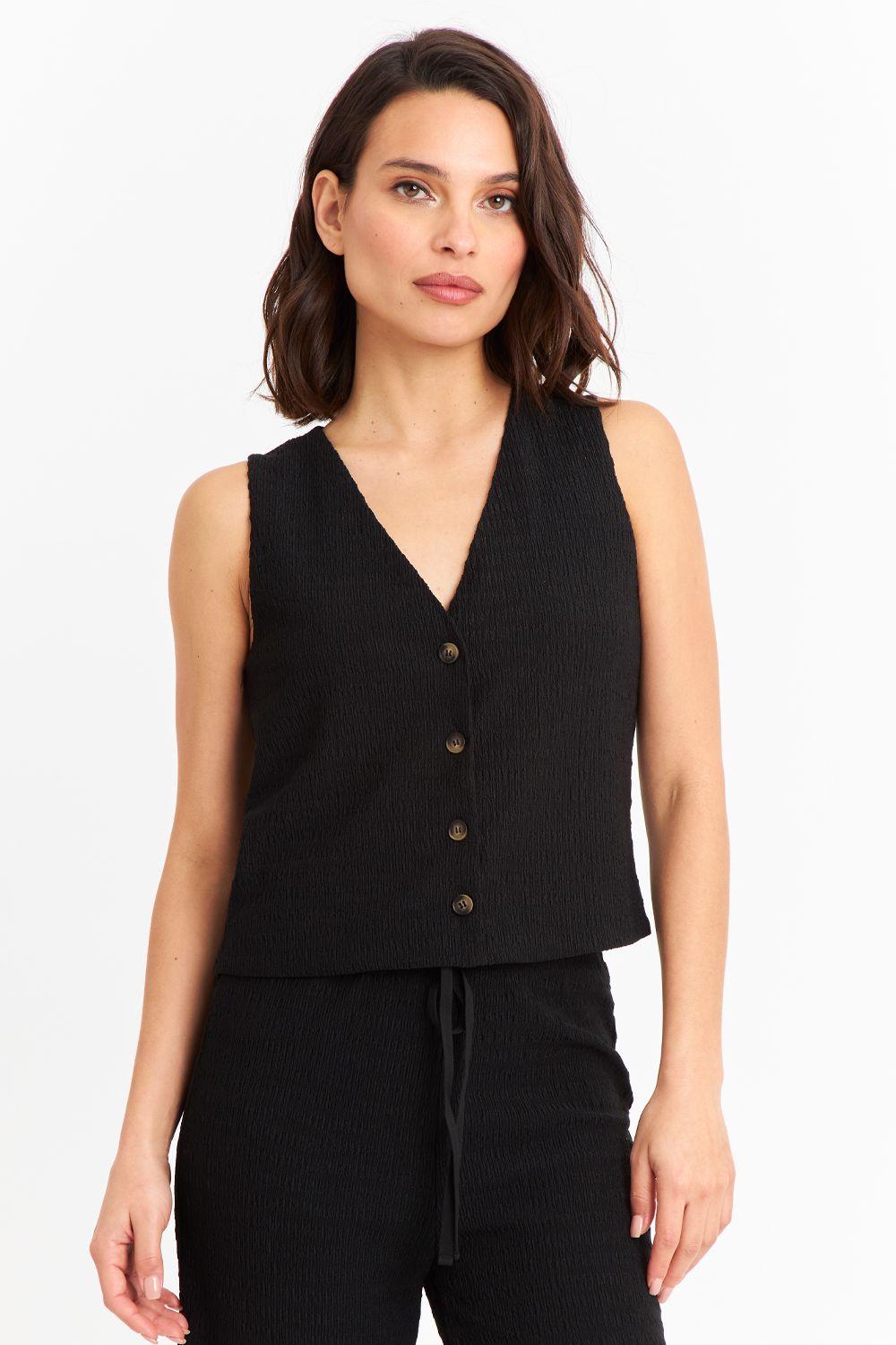 Gilet Tipo Crepé Negro Nicopoly-4