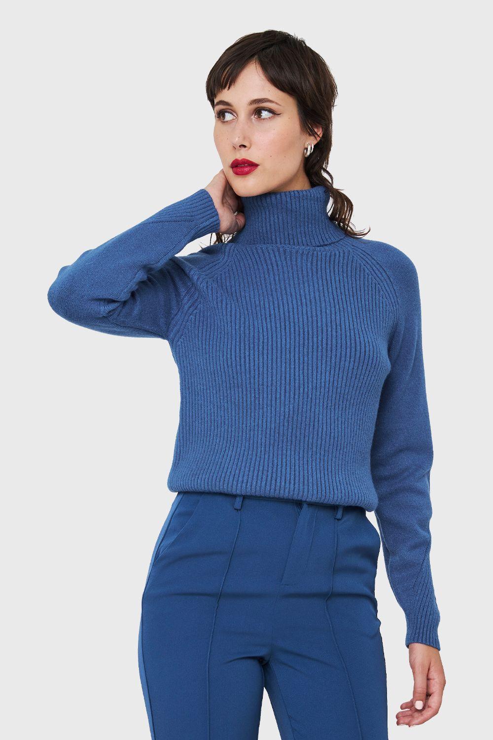 Sweater Beatle Acanalado Azul Índigo Nicopoly-0