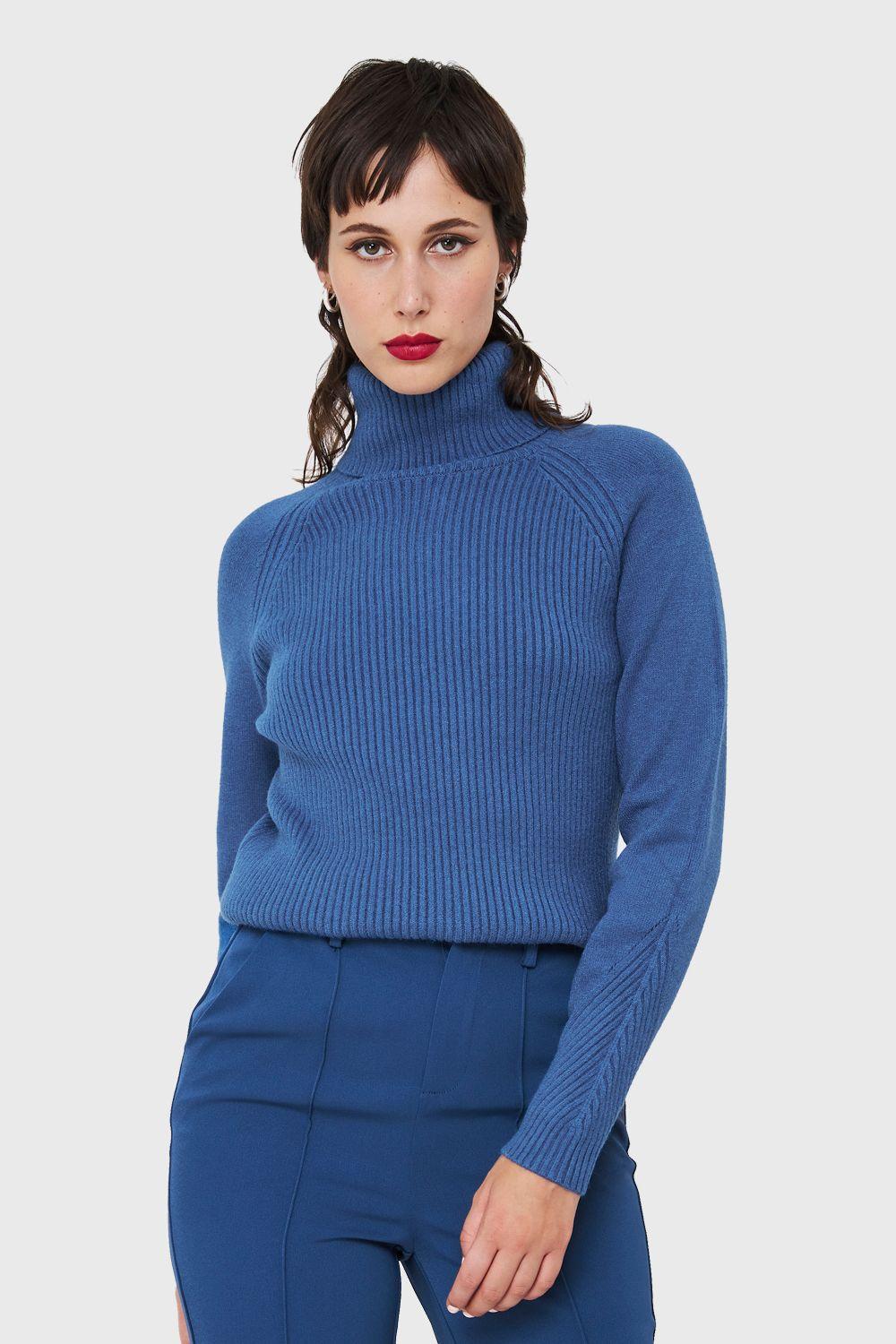 Sweater Beatle Acanalado Azul Índigo Nicopoly-4