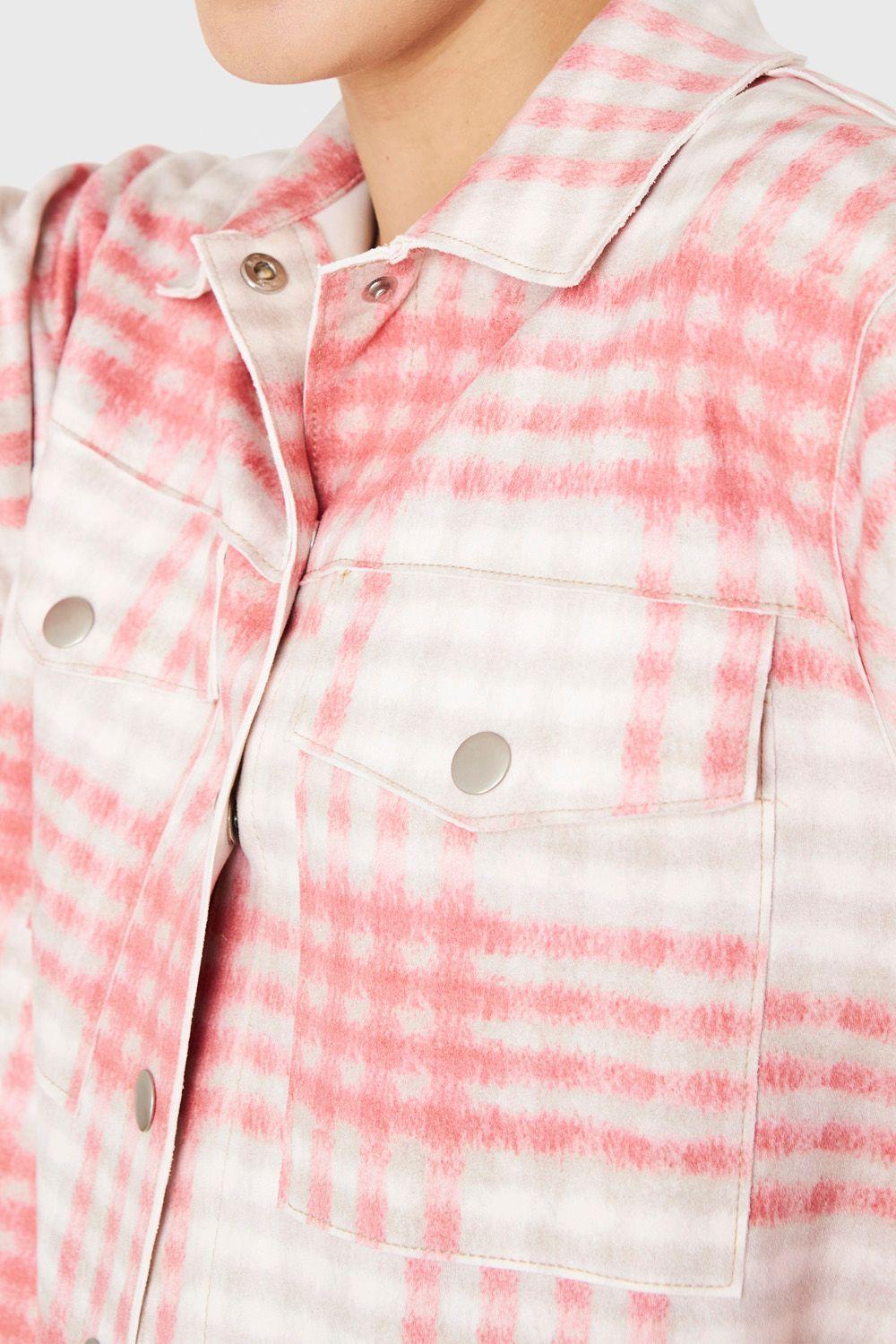 Sobrecamisa Tipo Gamuza Cuadrillé Rosado Nicopoly-5
