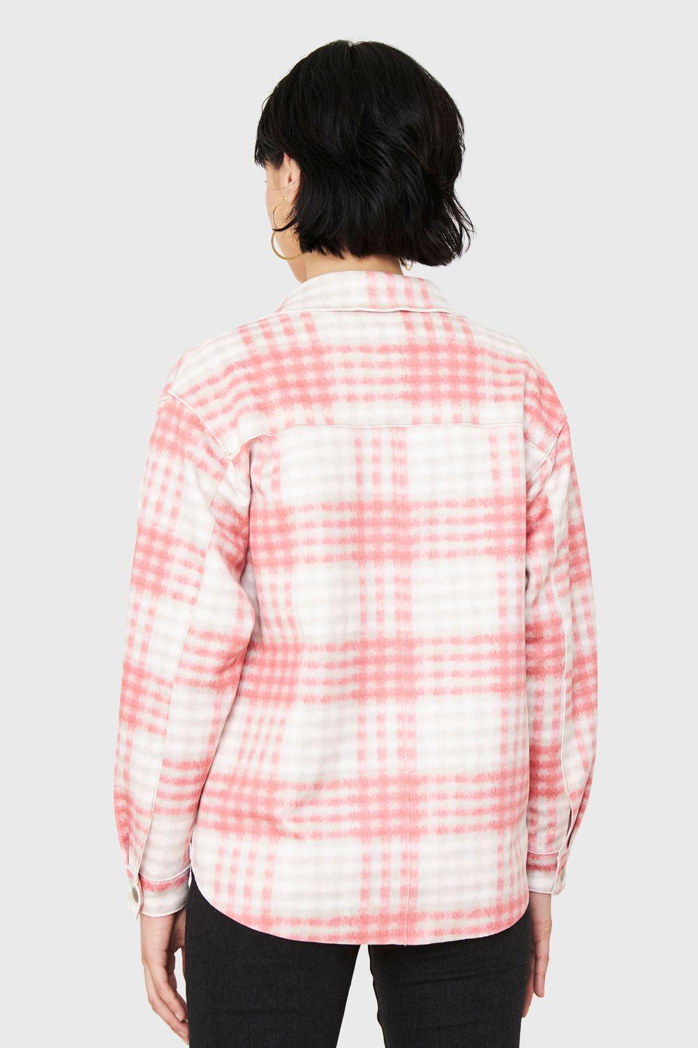 Sobrecamisa Tipo Gamuza Cuadrillé Rosado Nicopoly-3