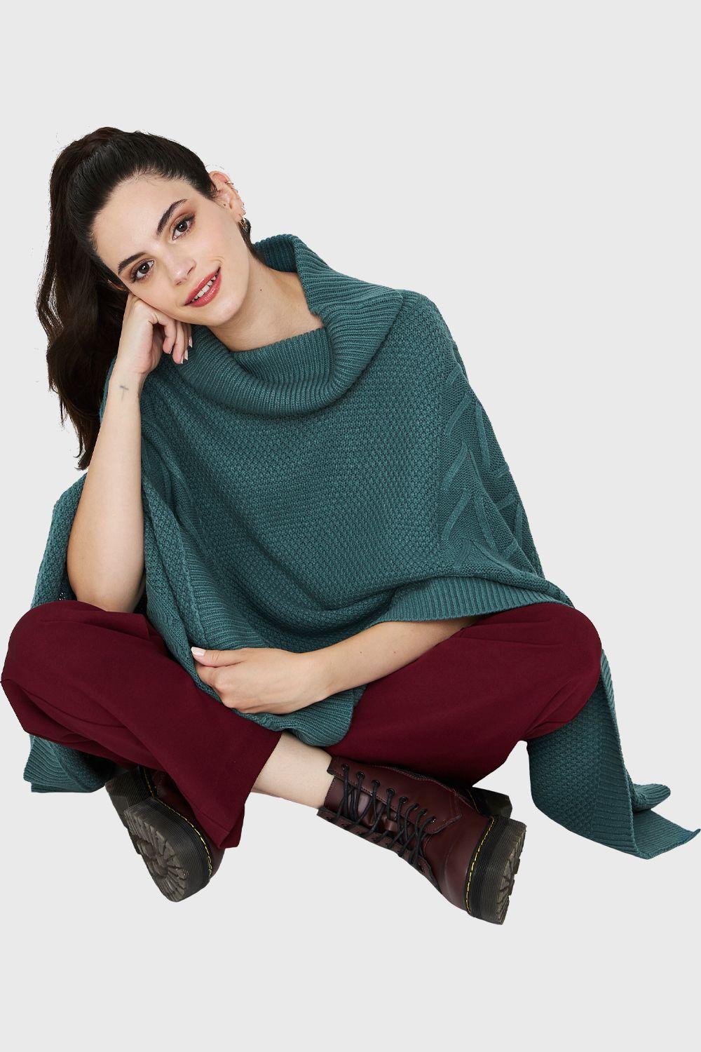 Poncho Cuello Beatle Verde Nicopoly-4