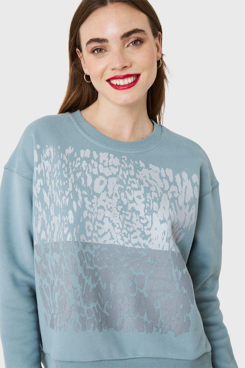 Polerón Print Leopard Menta Nicopoly-5