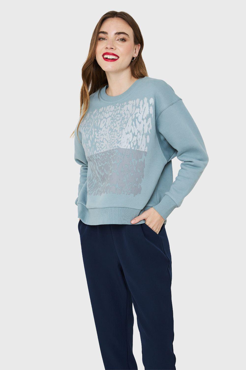 Polerón Print Leopard Menta Nicopoly-4