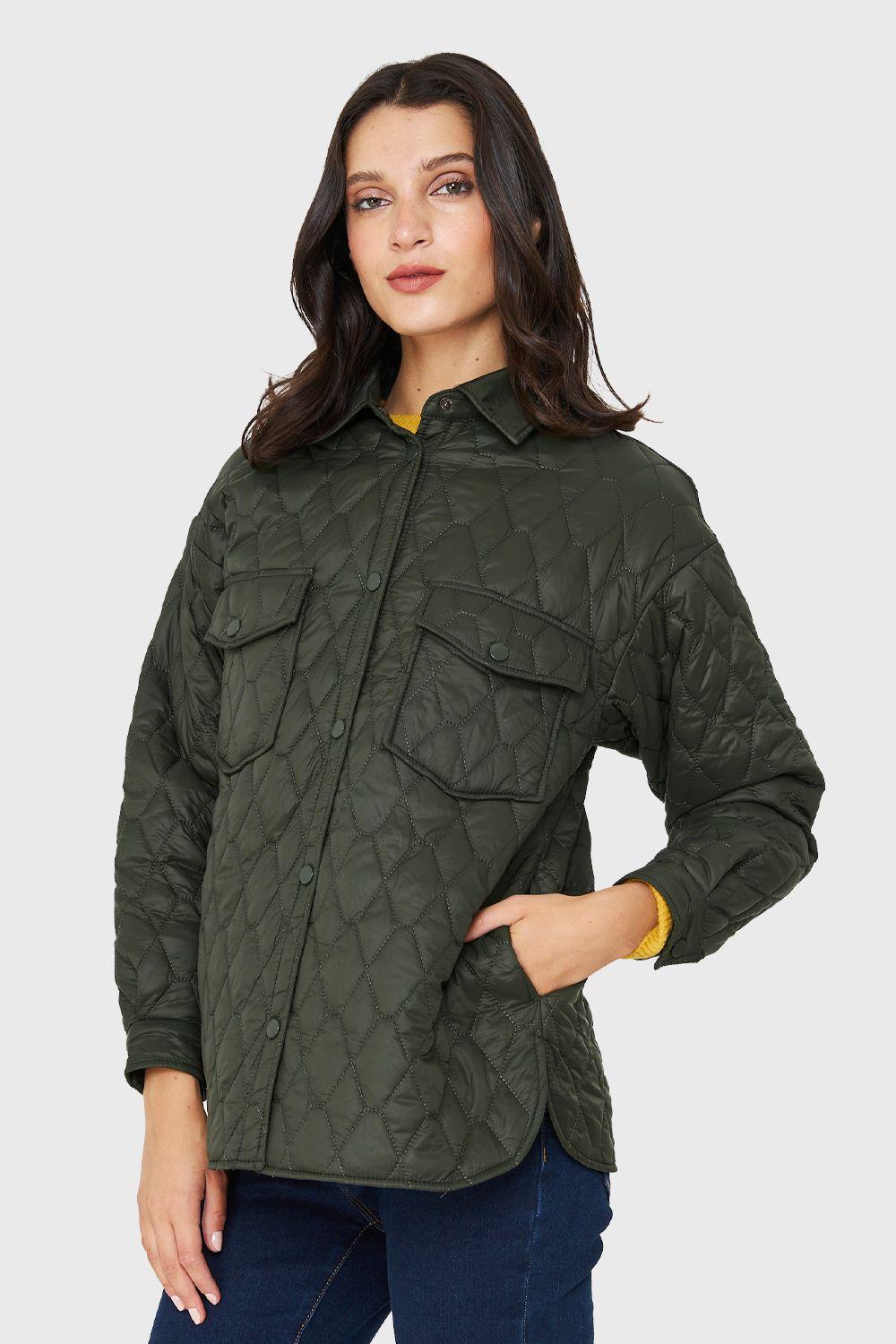 Chaqueta Quilt Tipo Camisera Oliva Nicopoly-2
