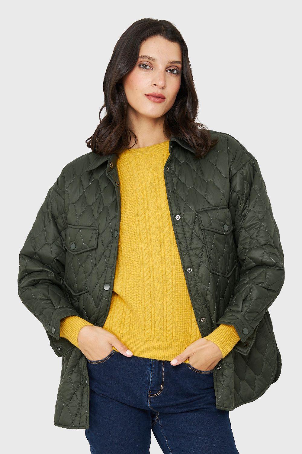 Chaqueta Quilt Tipo Camisera Oliva Nicopoly-4