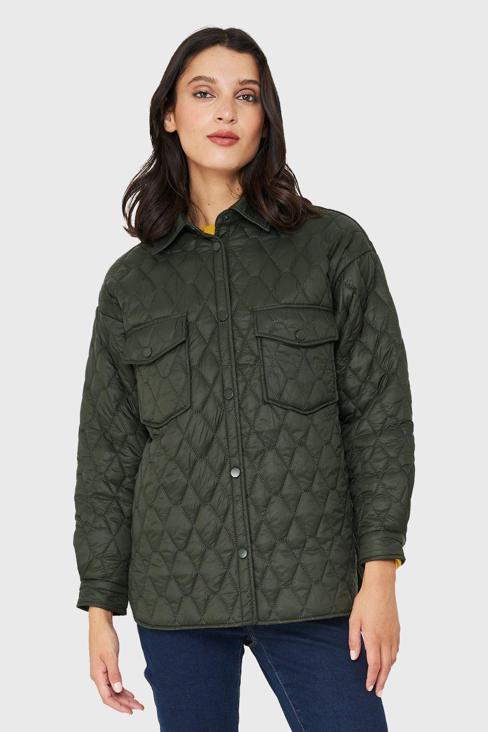 Chaqueta Quilt Tipo Camisera Oliva Nicopoly-0